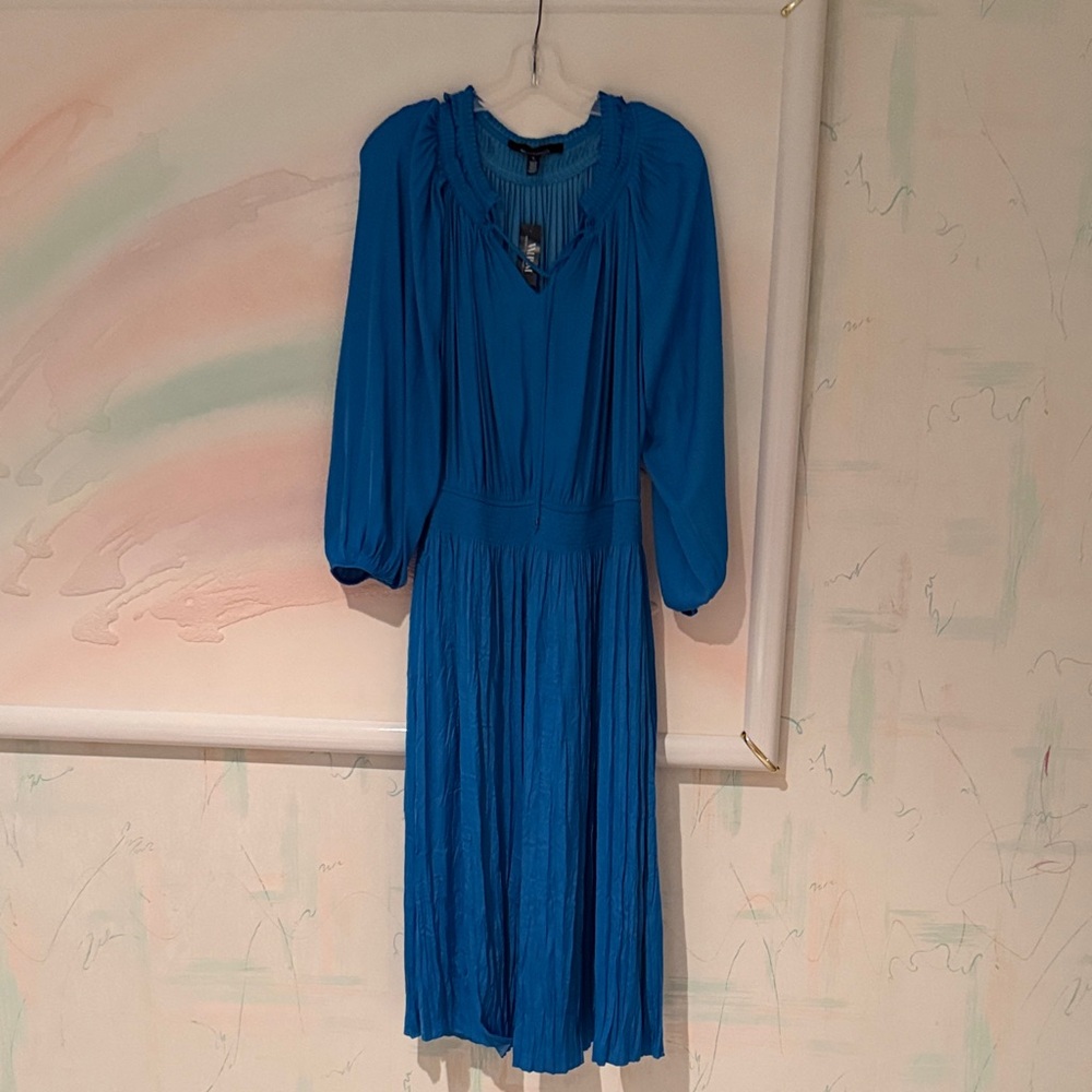 White House Black Market Vibrant Blue Long Sleeve Dress